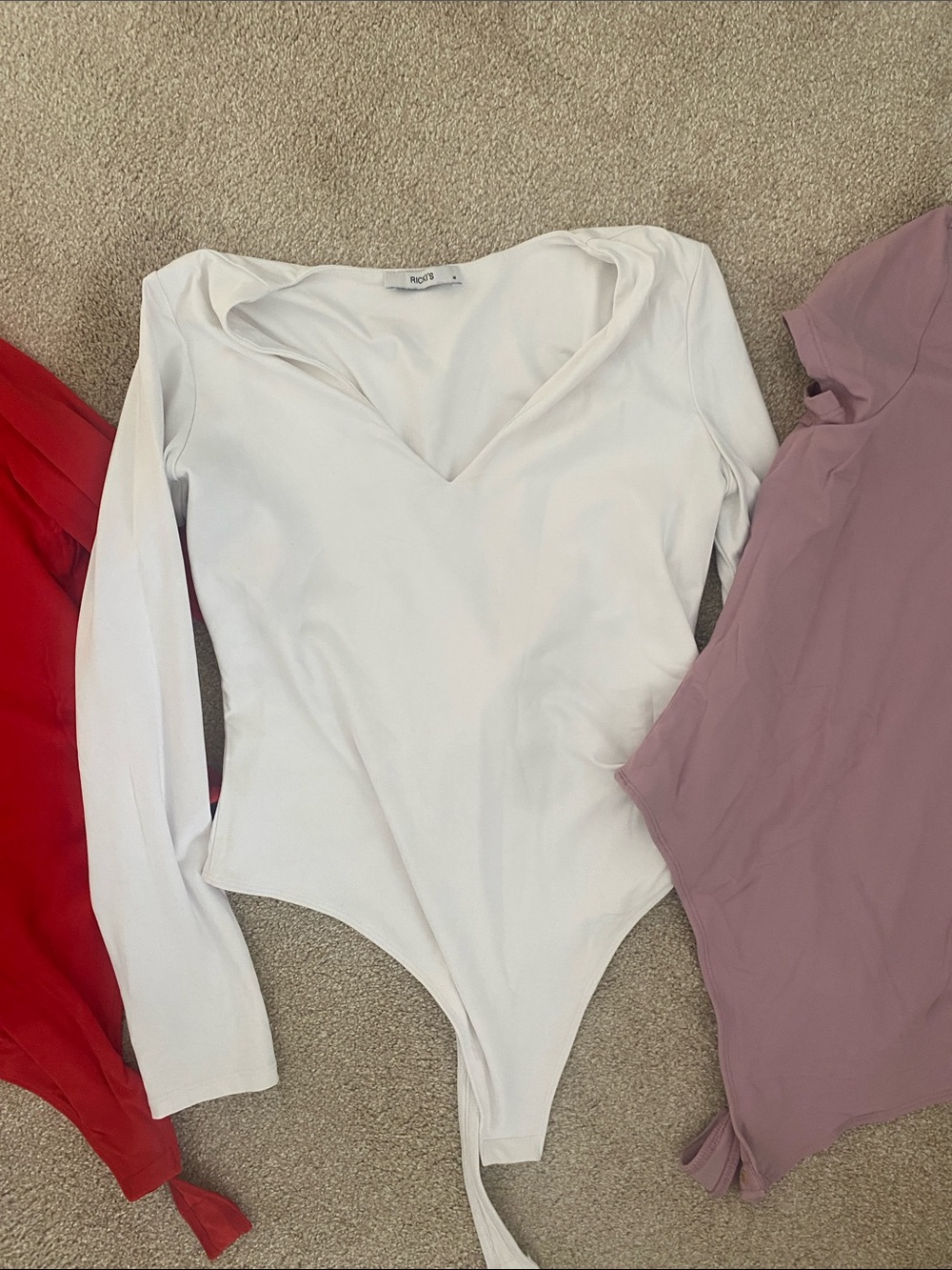 Ricki's White Long-Sleeve V-Neck Bodysuit